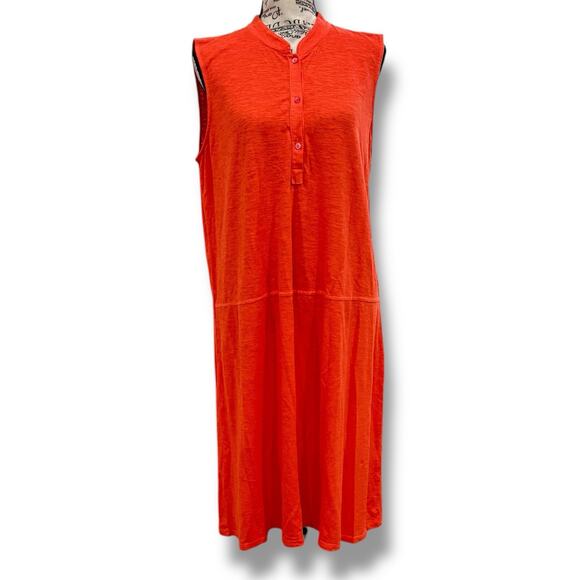 NWT Eileen Fisher Size M Organic Cotton + Hemp Button Shift Dress Designer - Picture 1 of 7